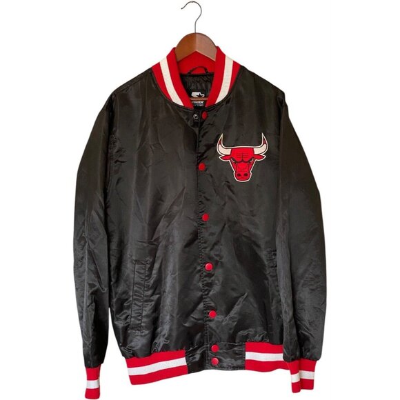 STARTER Other - Chicago Bulls Starter Black Label Satin Jacket Men's L G-III Shoe City Exclu NBA